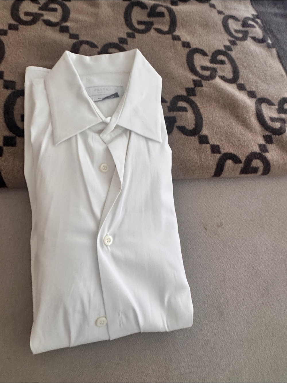 Prada White Men’s Dress Shirt - Point Collar